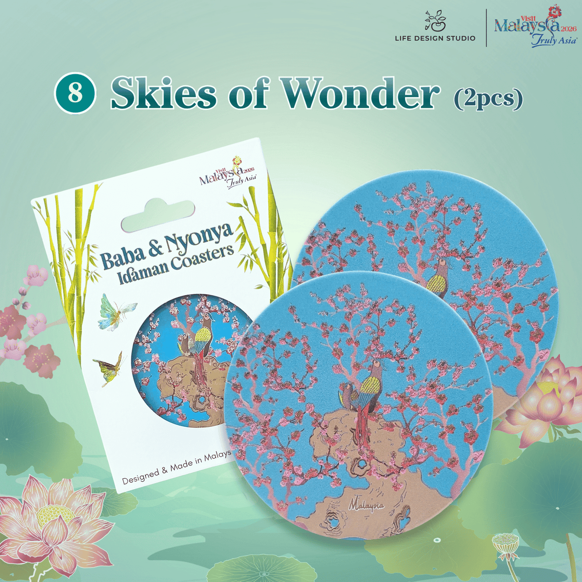 (2Pcs) Baba & Nyonya Coasters