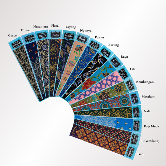 Woven Batik and Songket Bookmarks (16 pcs bundle)