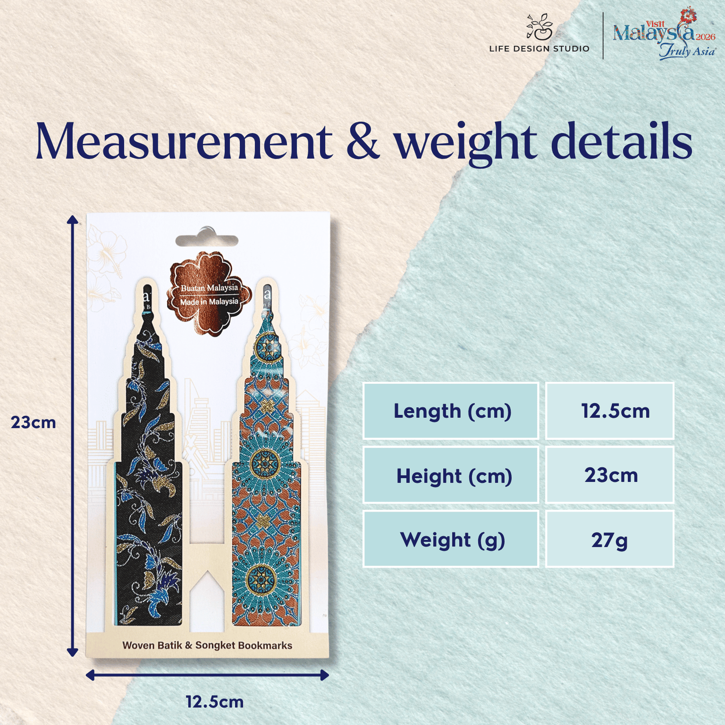 KLCC Twin Towers Batik & Songket Bookmark Duo Gift Set