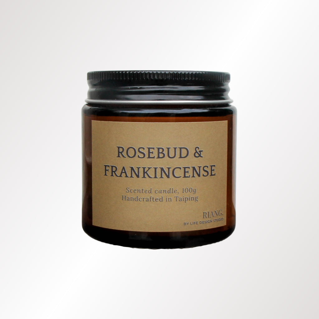 Rosebud & Frankincense Amber Jar Candle