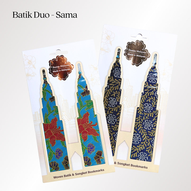 KLCC Twin Towers Batik & Songket Bookmark Duo Gift Set (Malaysia best selling souvenir)