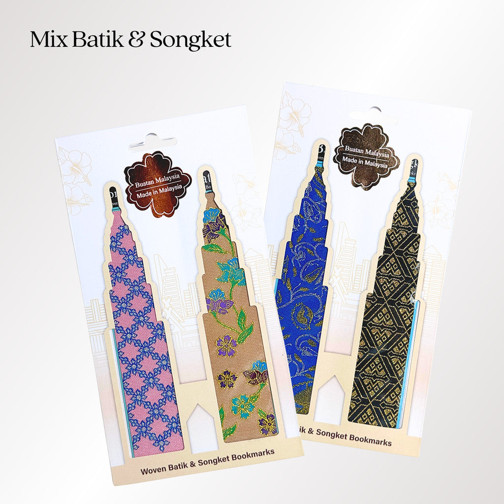 KLCC Twin Towers Batik & Songket Bookmark Duo Gift Set (Malaysia best selling souvenir)