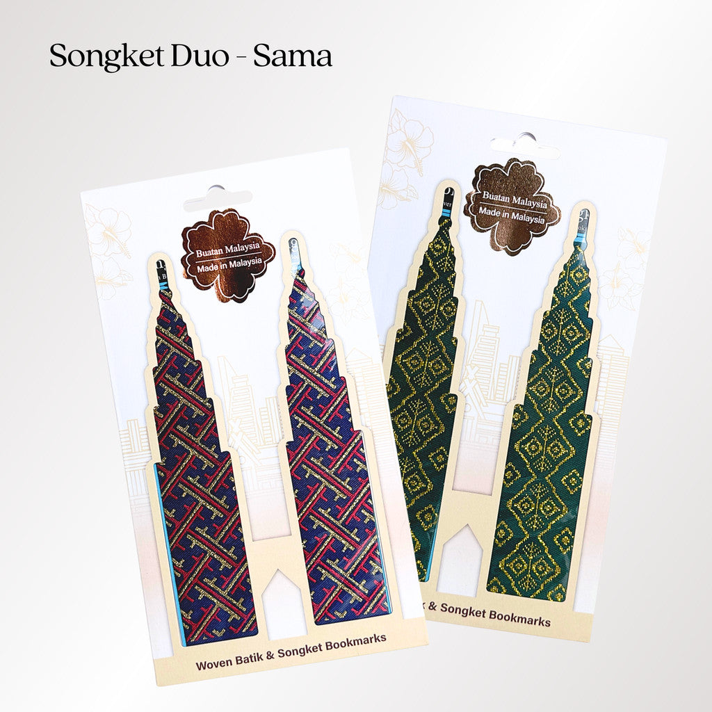 KLCC Twin Towers Batik & Songket Bookmark Duo Gift Set (Malaysia best selling souvenir)