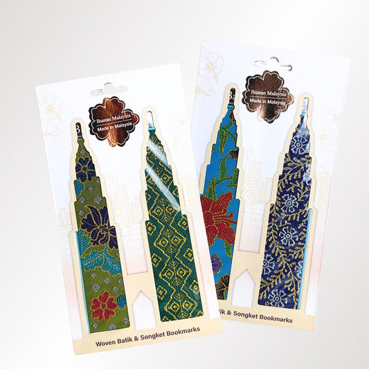 KLCC Twin Towers Batik & Songket Bookmark Duo Gift Set (Malaysia best selling souvenir)