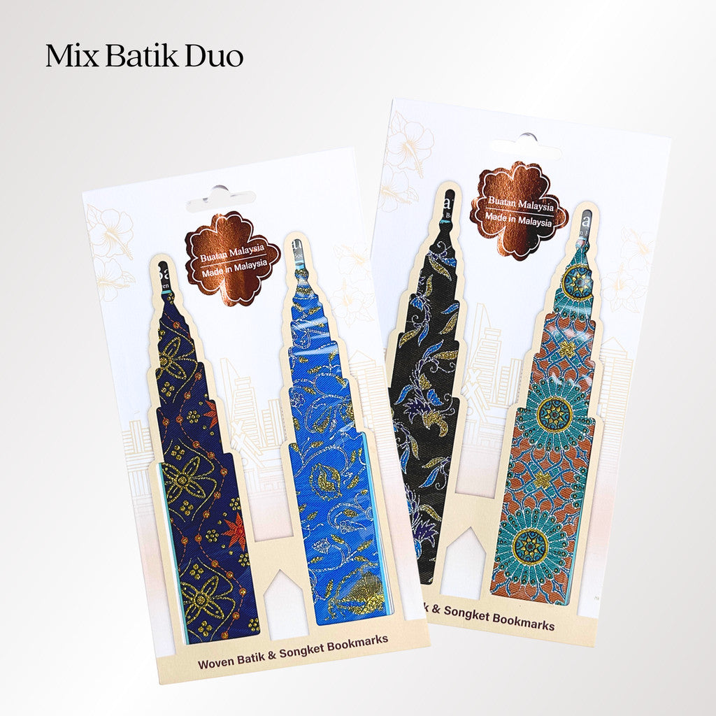 KLCC Twin Towers Batik & Songket Bookmark Duo Gift Set (Malaysia best selling souvenir)