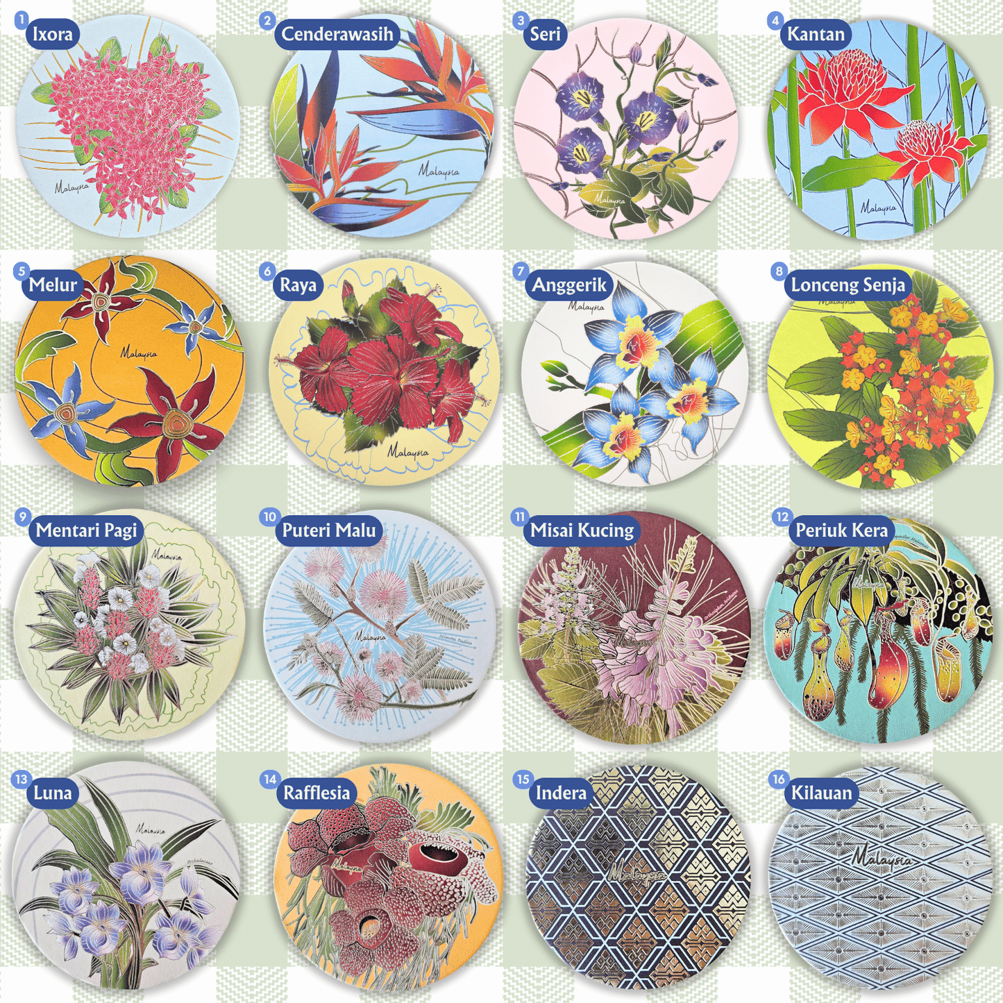 Batik Coaster Bunga Edition (Single Piece)