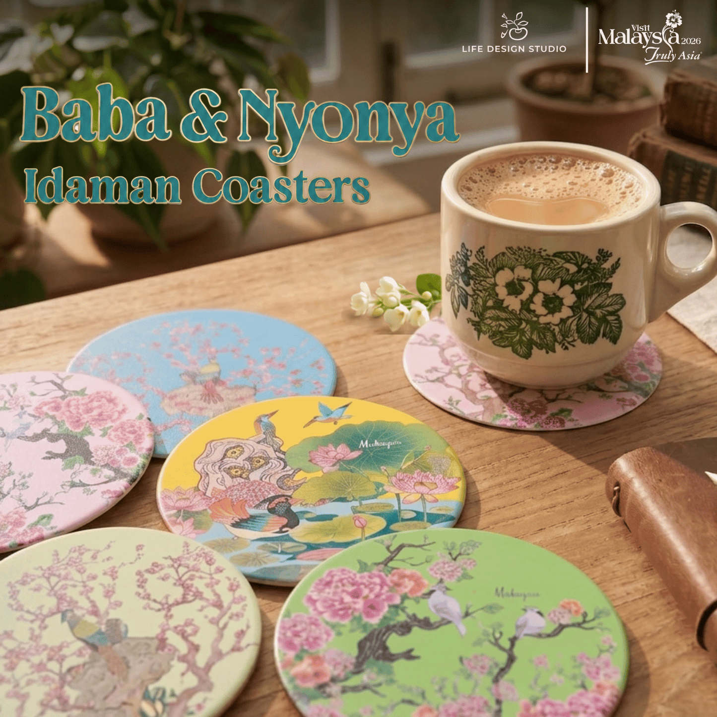 (2Pcs) Baba & Nyonya Coasters