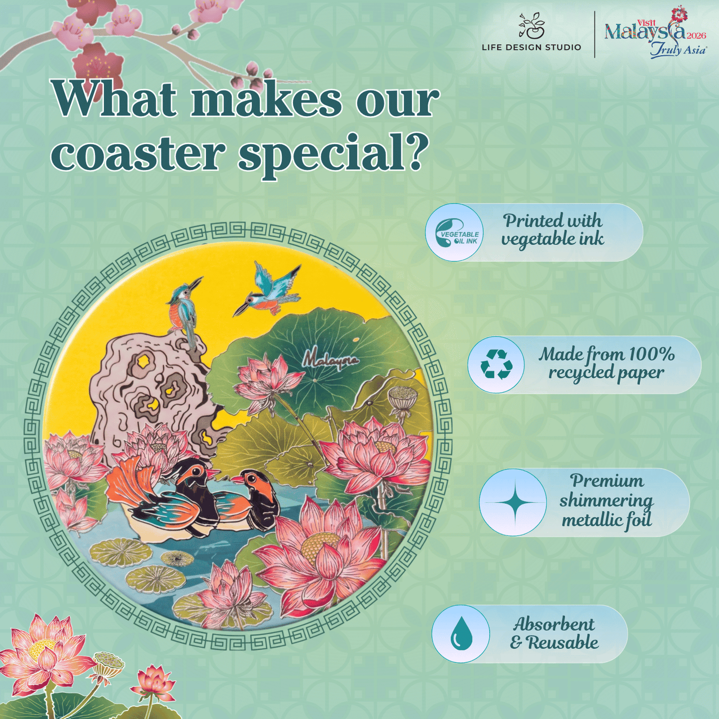 (2Pcs) Baba & Nyonya Coasters