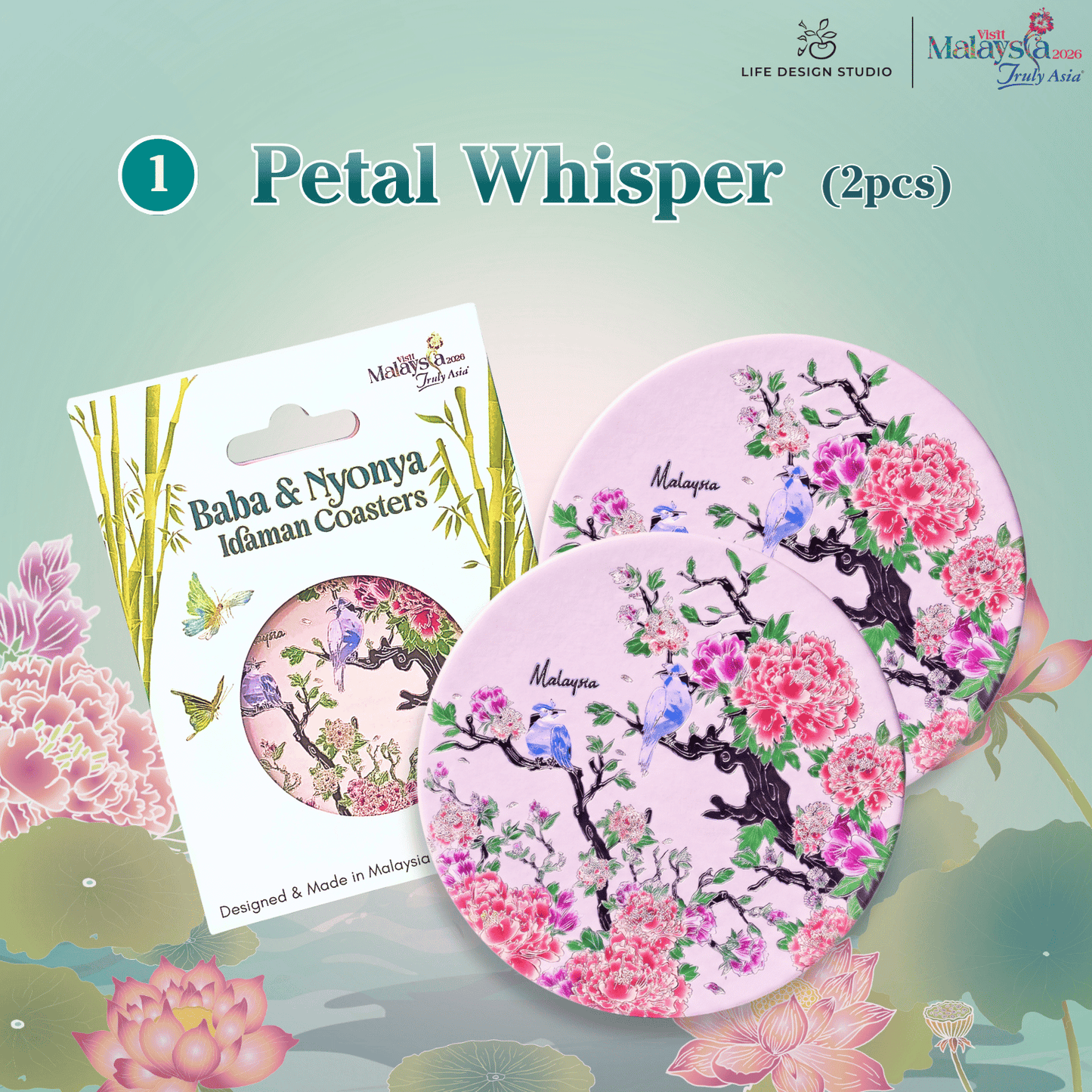 (2Pcs) Baba & Nyonya Coasters