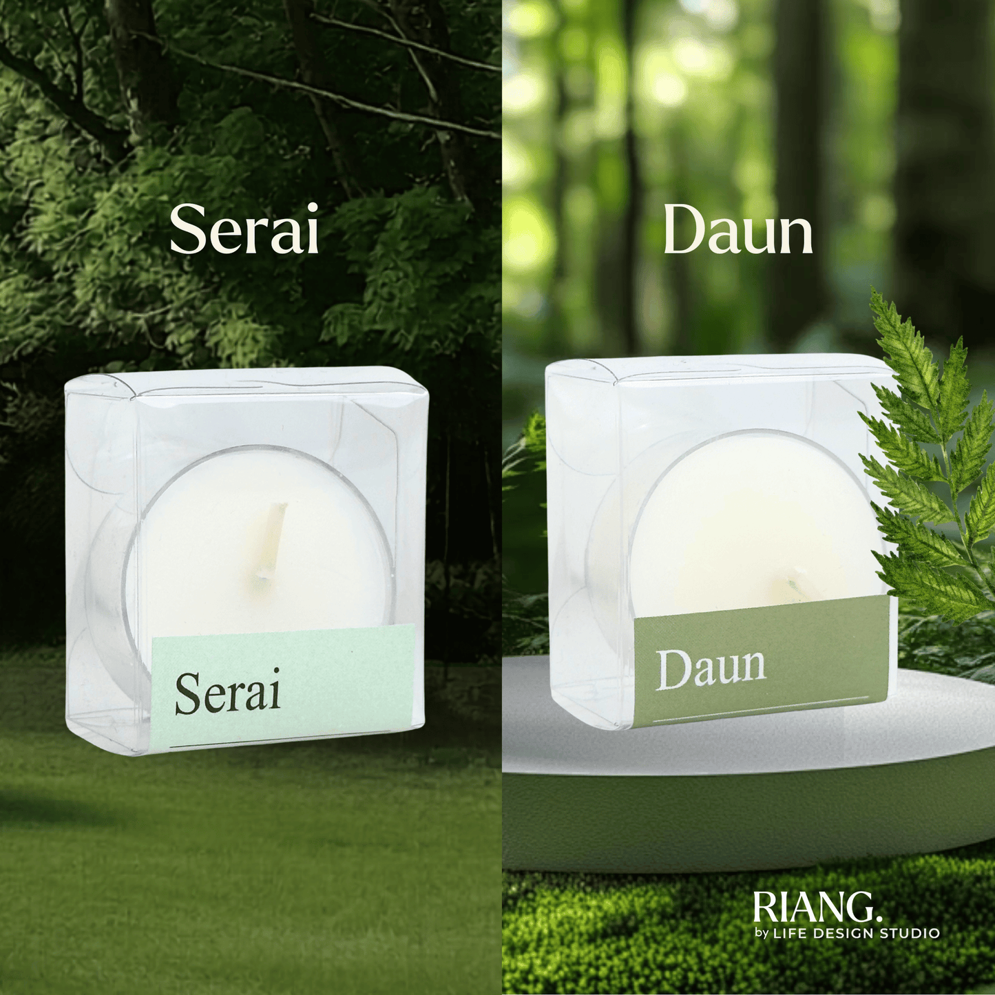 Riang. Combo Kasih Cosy Candle - 2 PCS Riang. Candle Single + Free One Candle Holder