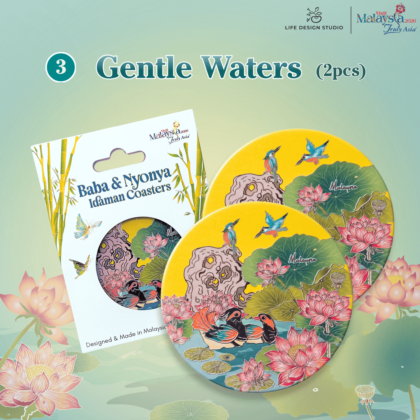 (2Pcs) Baba & Nyonya Coasters