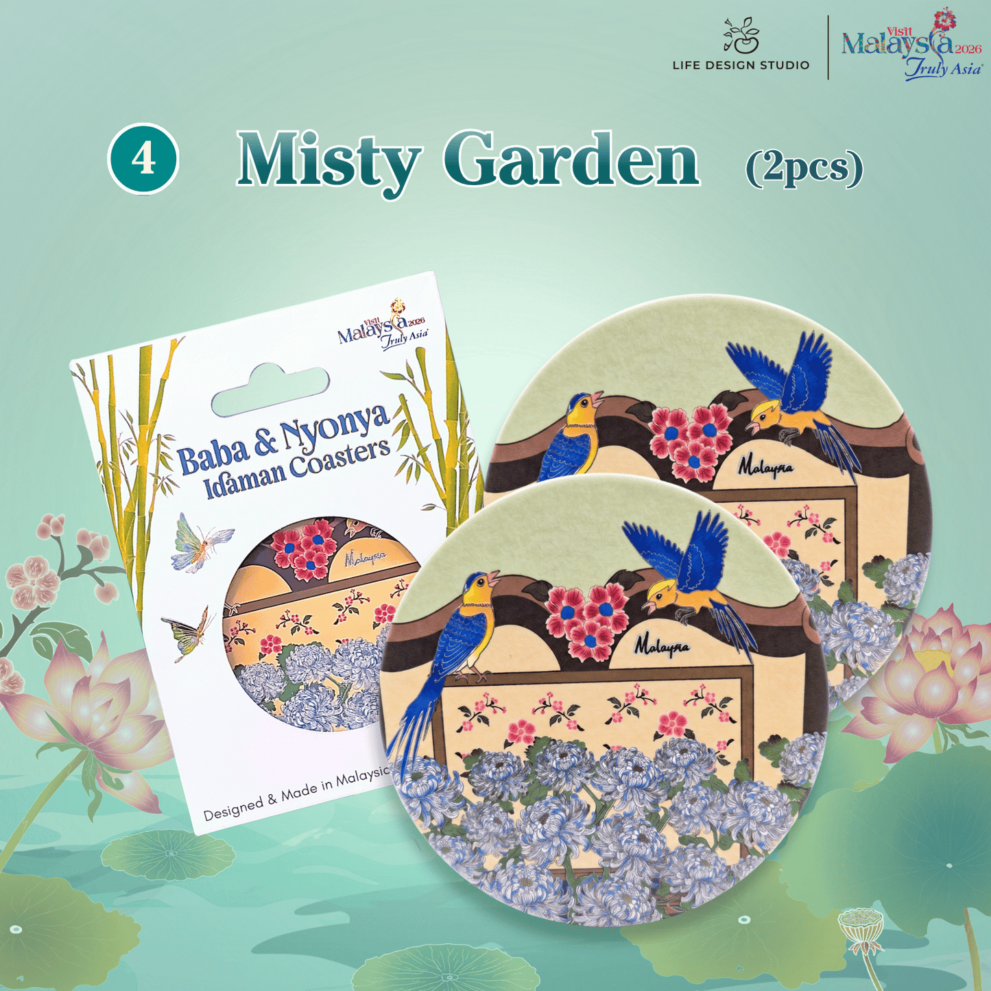 (2Pcs) Baba & Nyonya Coasters
