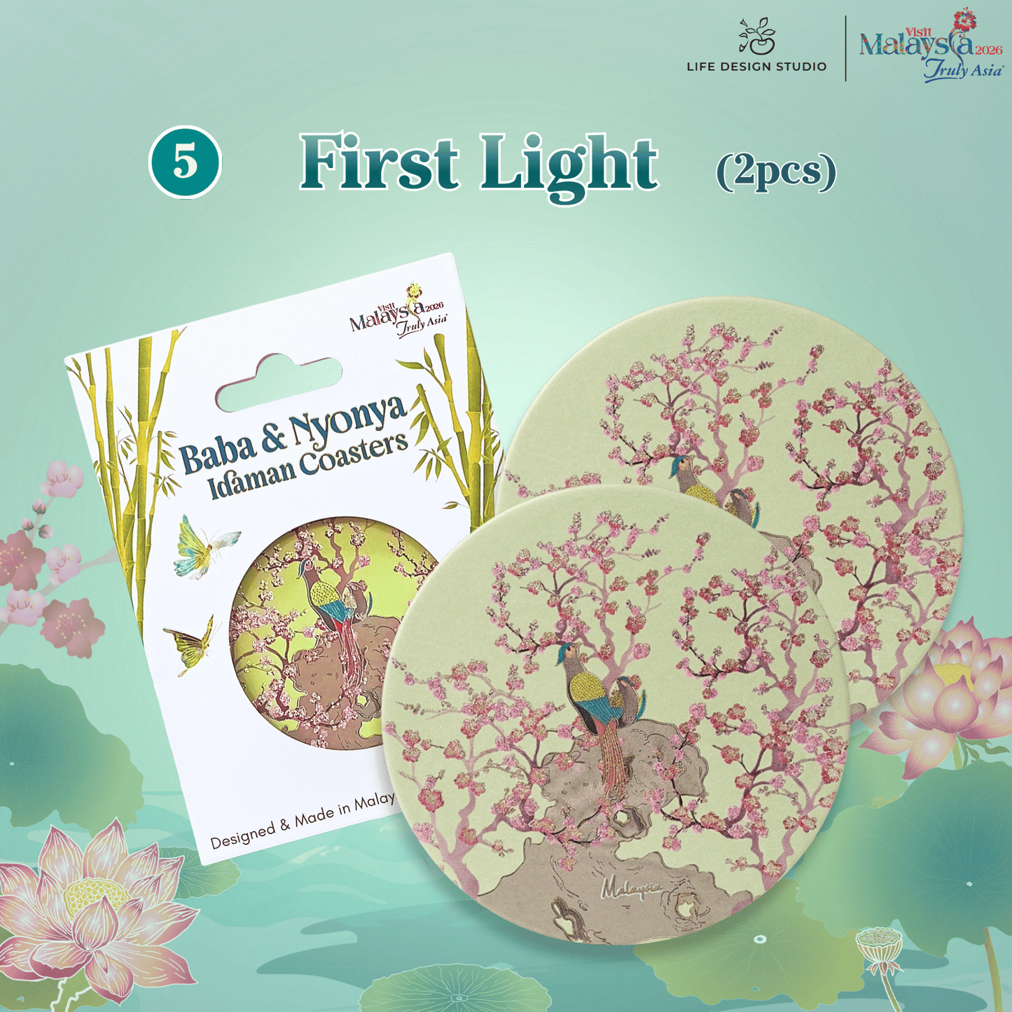 (2Pcs) Baba & Nyonya Coasters