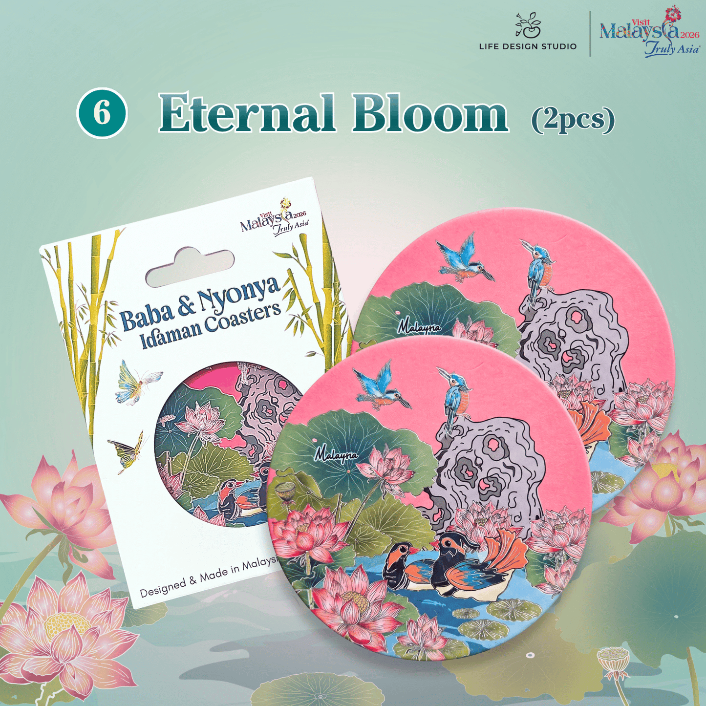 (2Pcs) Baba & Nyonya Coasters