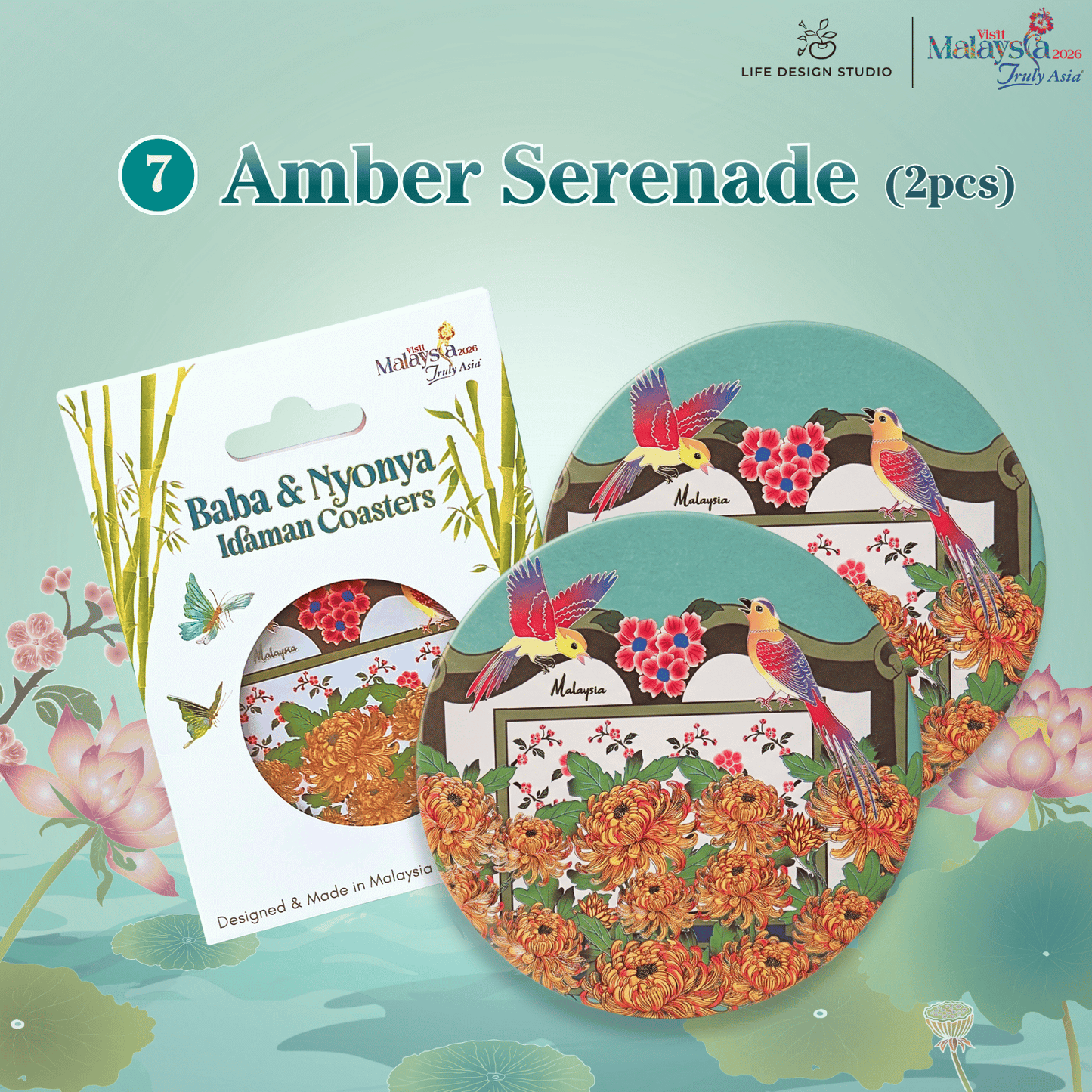 (2Pcs) Baba & Nyonya Coasters