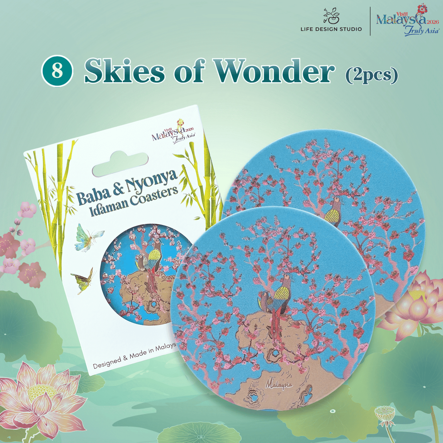 (2Pcs) Baba & Nyonya Coasters