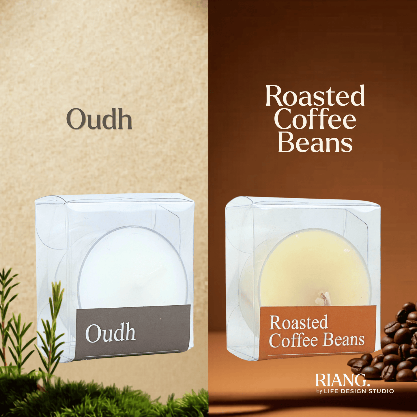 Riang. Combo Kasih Cosy Candle - 2 PCS Riang. Candle Single + Free One Candle Holder