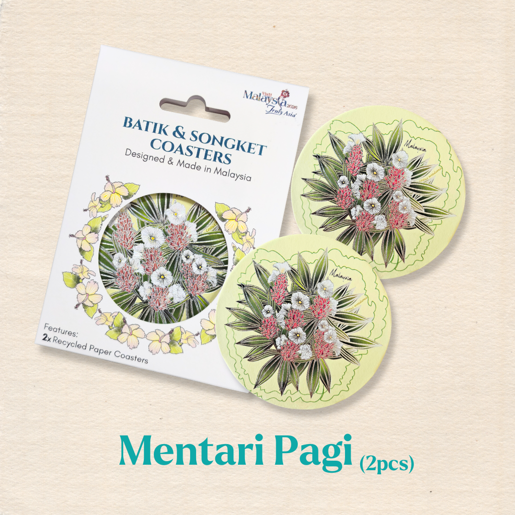 Batik & Songket Coasters / Batik Coasters Bunga Edition (Set 2 Pieces)