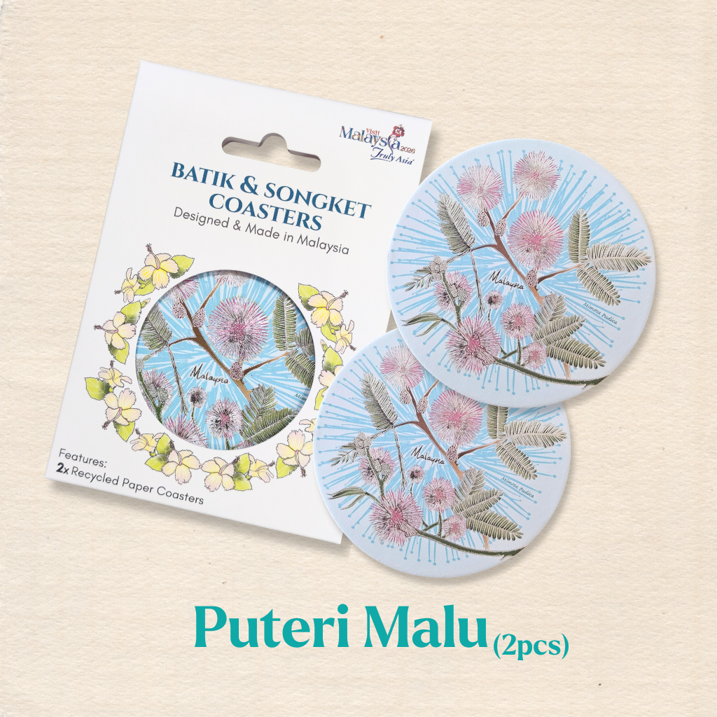 Batik & Songket Coasters / Batik Coasters Bunga Edition (Set 2 Pieces)