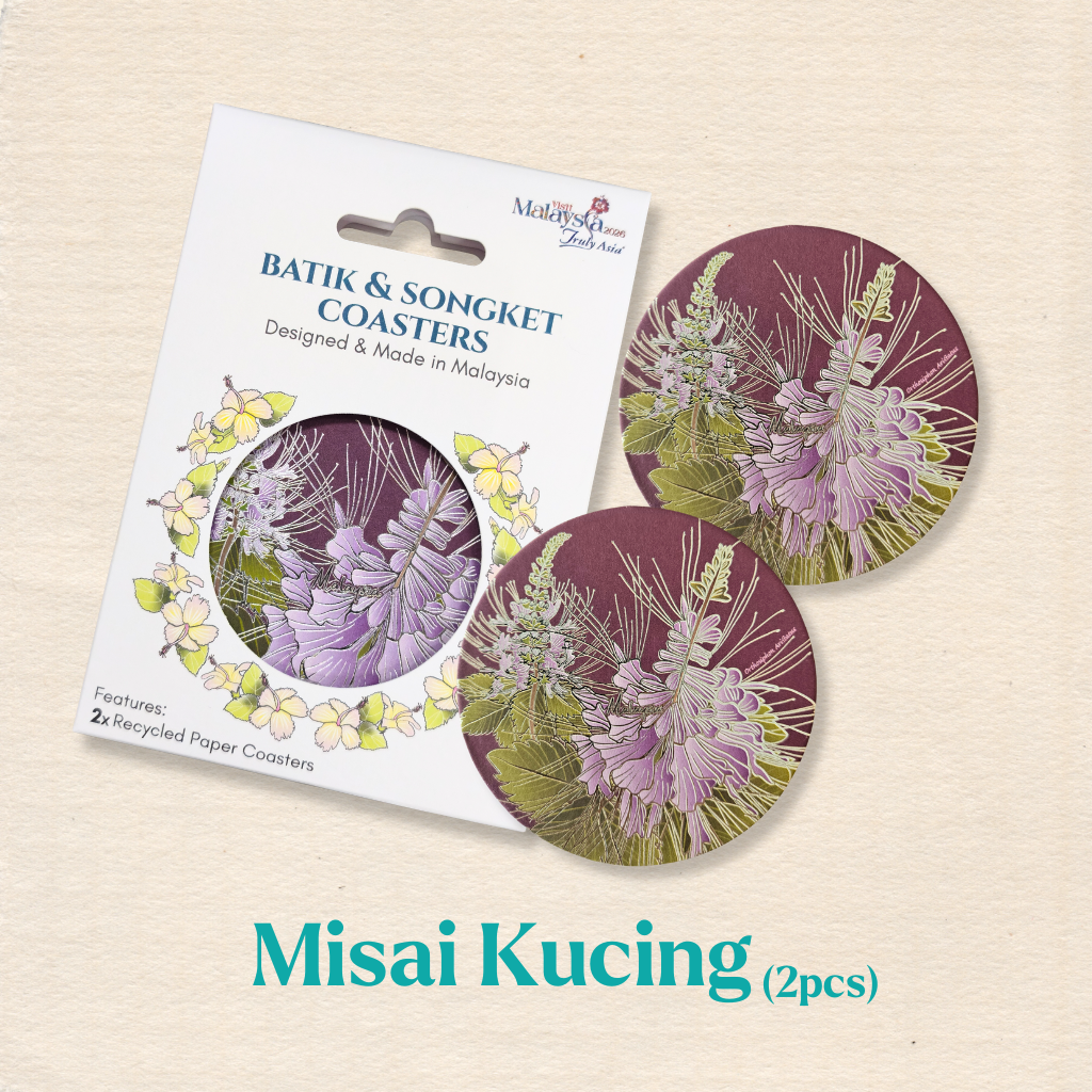 Batik & Songket Coasters / Batik Coasters Bunga Edition (Set 2 Pieces)