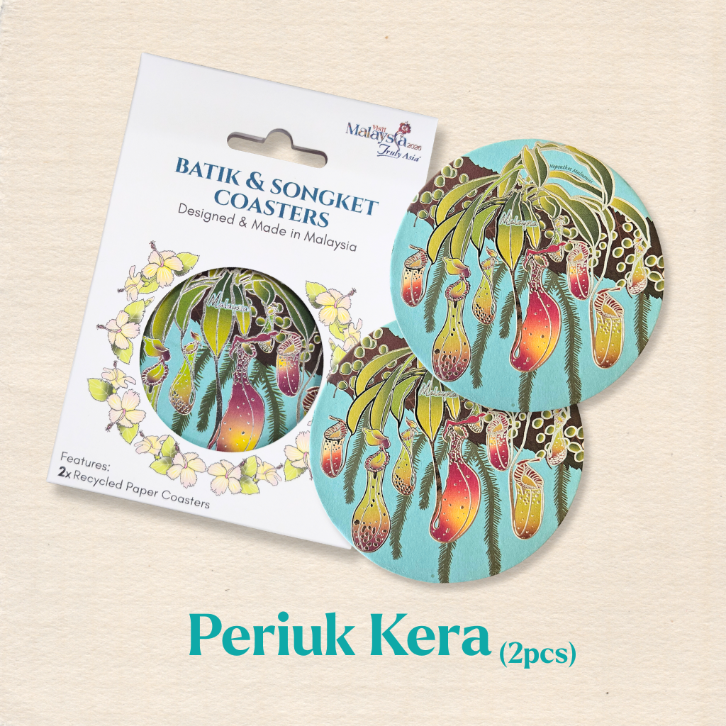 Batik & Songket Coasters / Batik Coasters Bunga Edition (Set 2 Pieces)