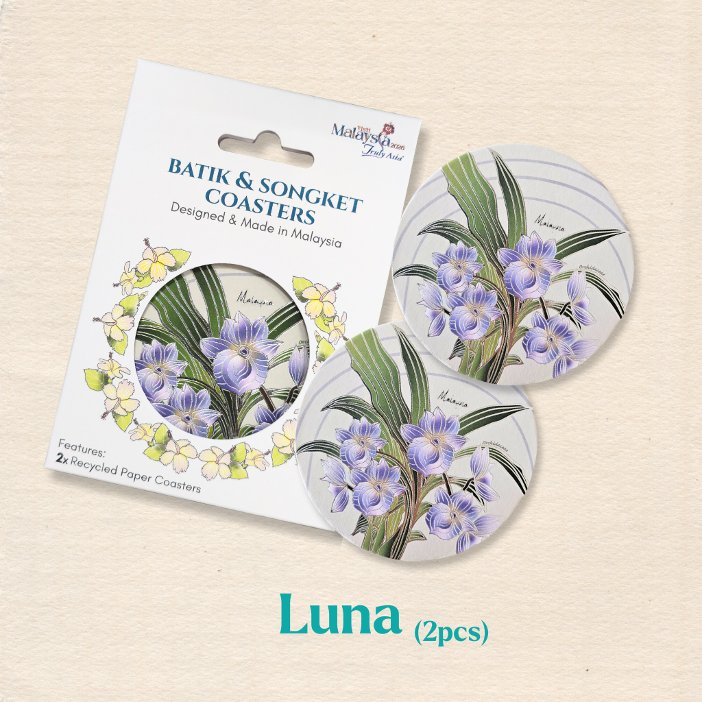 Batik & Songket Coasters / Batik Coasters Bunga Edition (Set 2 Pieces)