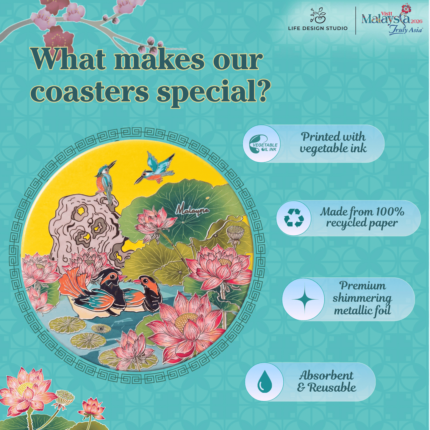 (Single Piece) Baba & Nyonya Coasters
