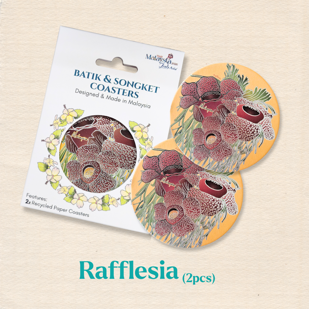 Batik & Songket Coasters / Batik Coasters Bunga Edition (Set 2 Pieces)