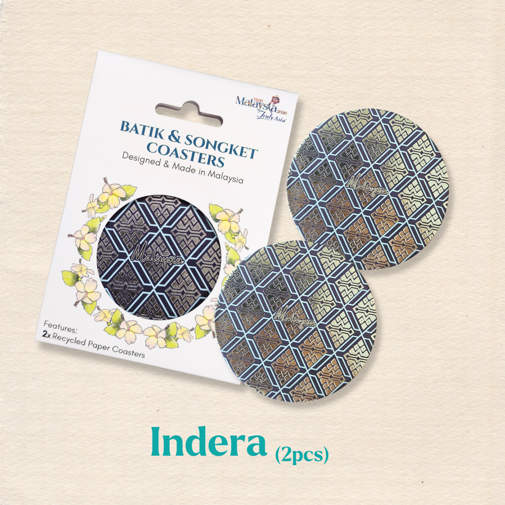 Batik & Songket Coasters / Batik Coasters Bunga Edition (Set 2 Pieces)