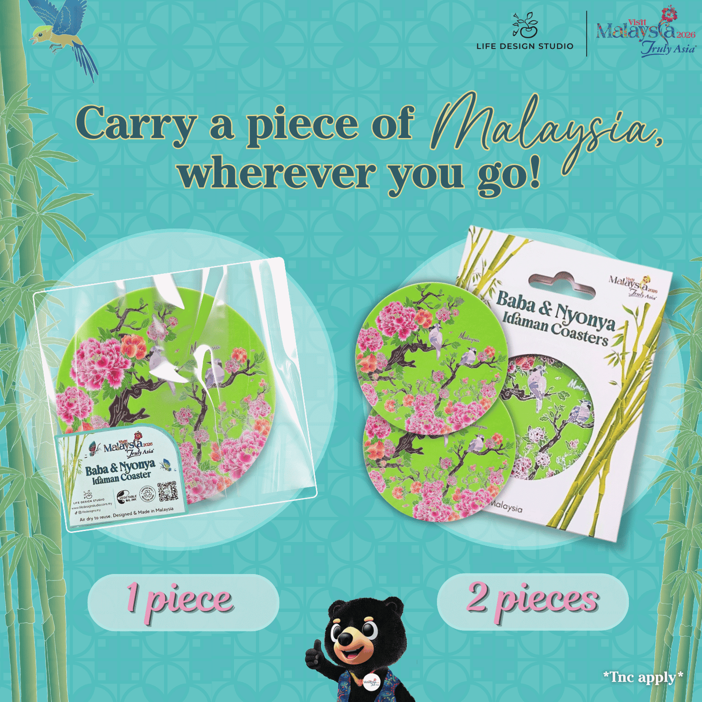 (Single Piece) Baba & Nyonya Coasters