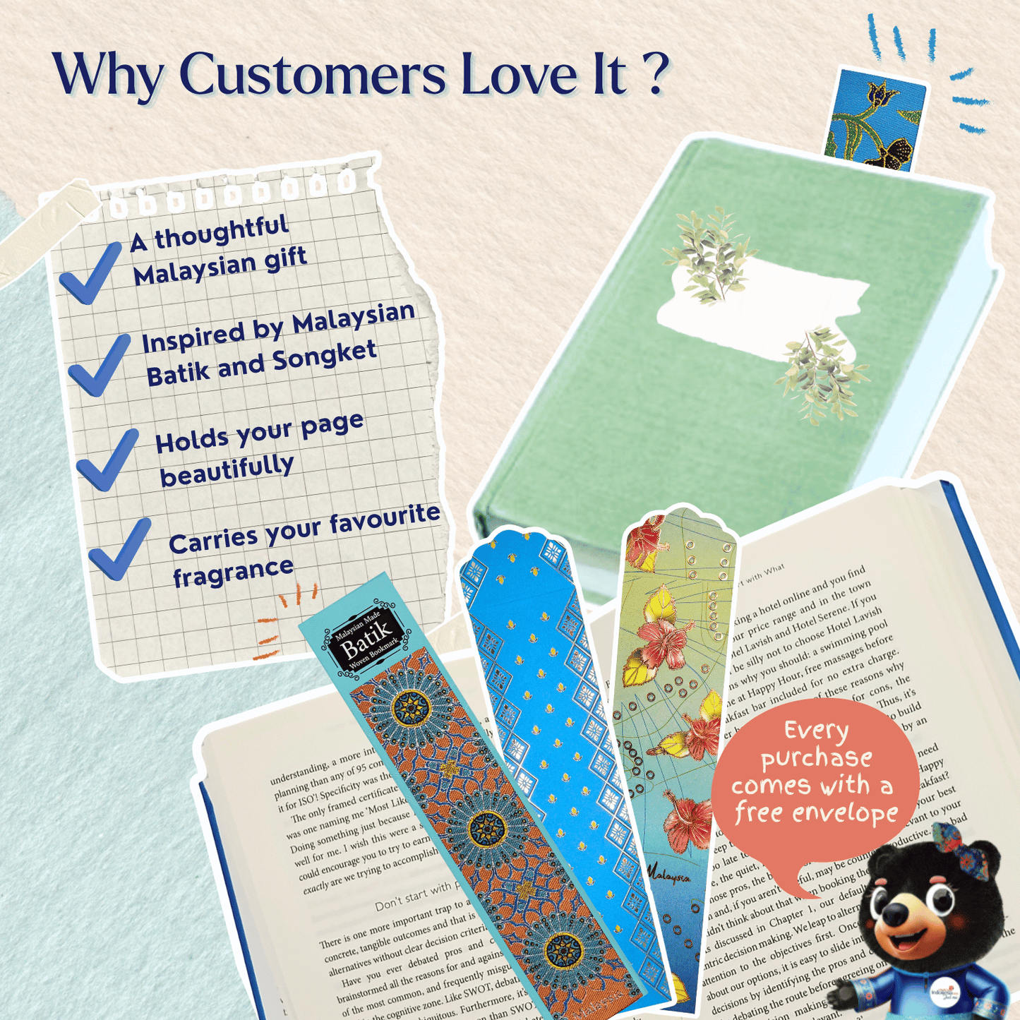 Woven Batik and Songket Bookmark