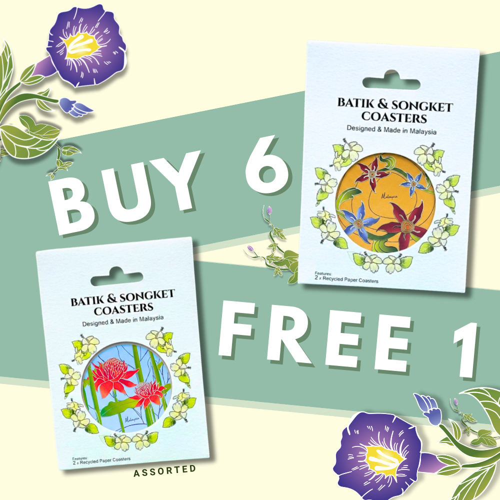 (Set 2 Pieces) Batik & Songket Coasters