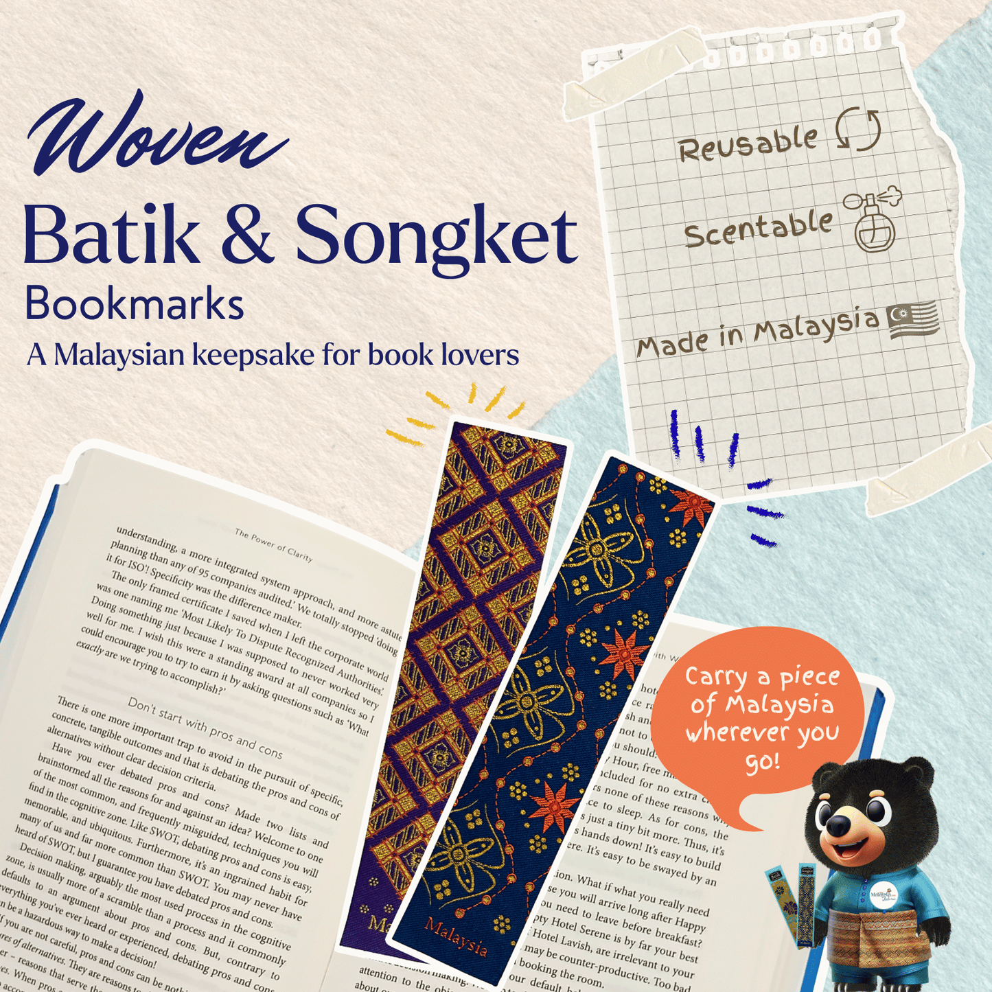 Woven Batik and Songket Bookmark