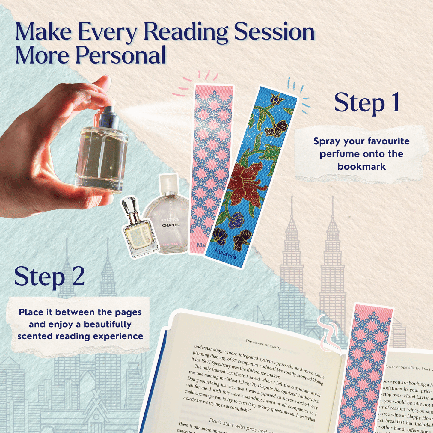 KLCC Twin Towers Batik & Songket Bookmark Duo Gift Set
