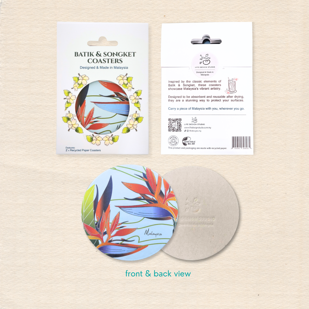 (Set 2 Pieces) Batik & Songket Coasters
