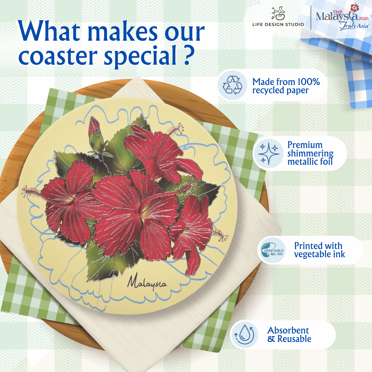 Batik Coaster Bunga Edition (Single Piece)