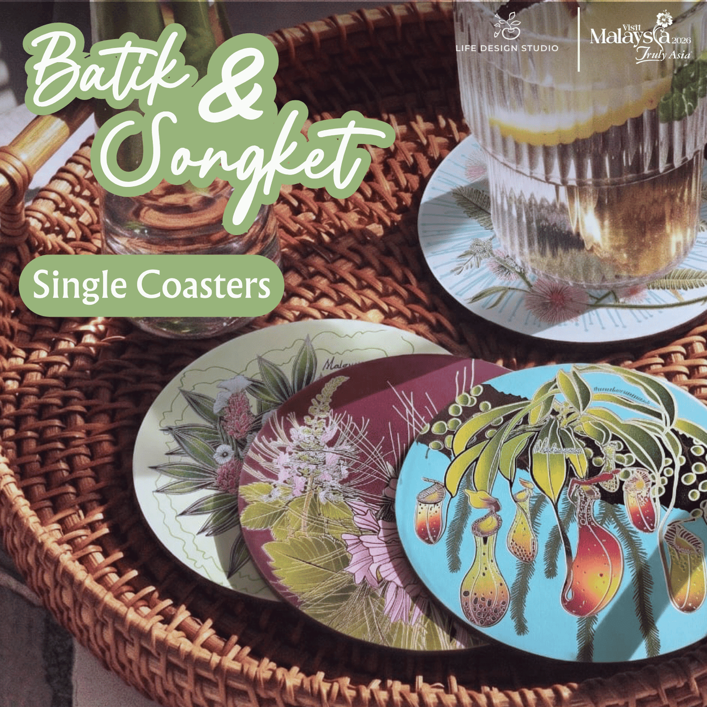 Batik Coaster Bunga Edition (Single Piece)