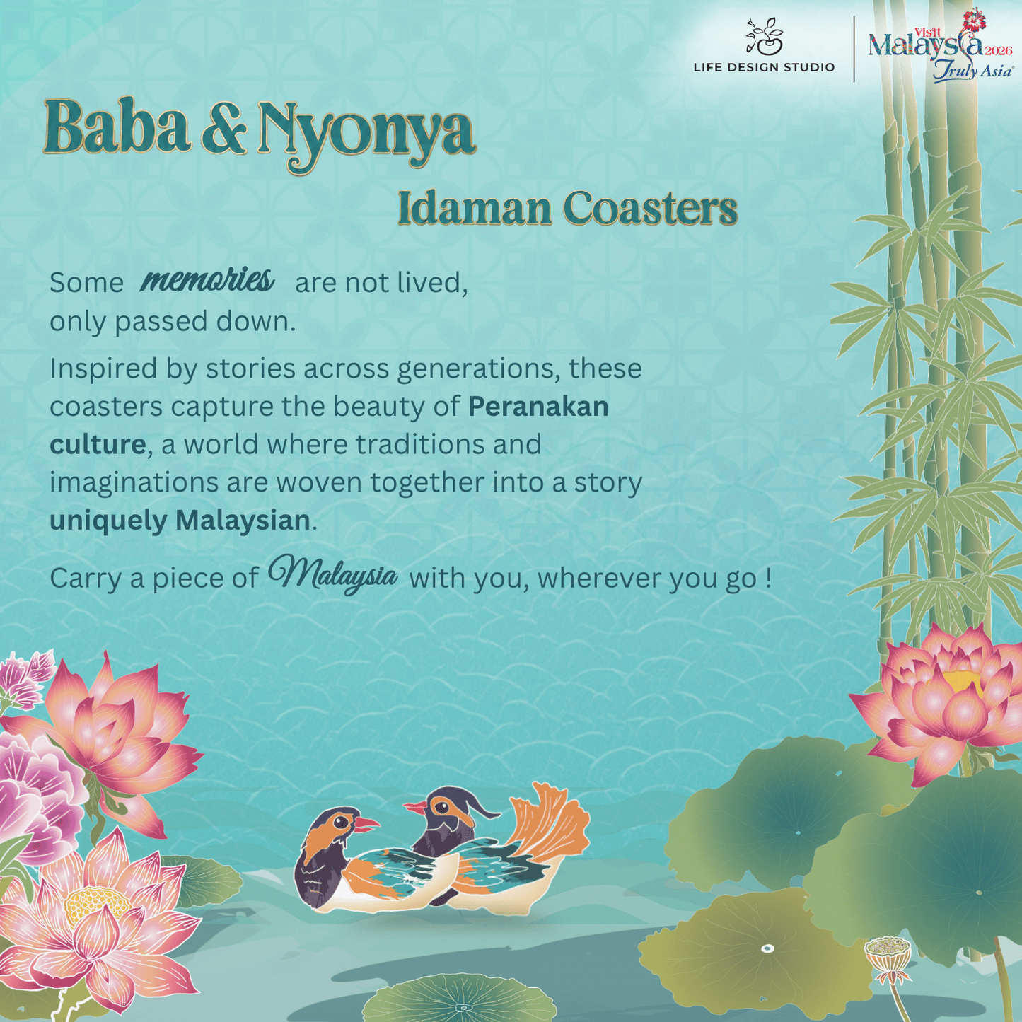 (Single Piece) Baba & Nyonya Coasters