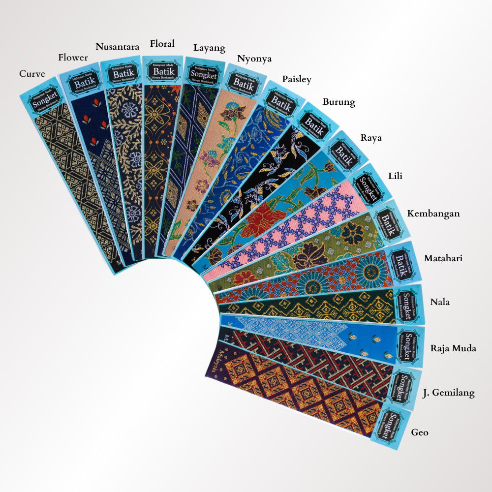 Woven Batik and Songket Bookmarks (16 pcs bundle)