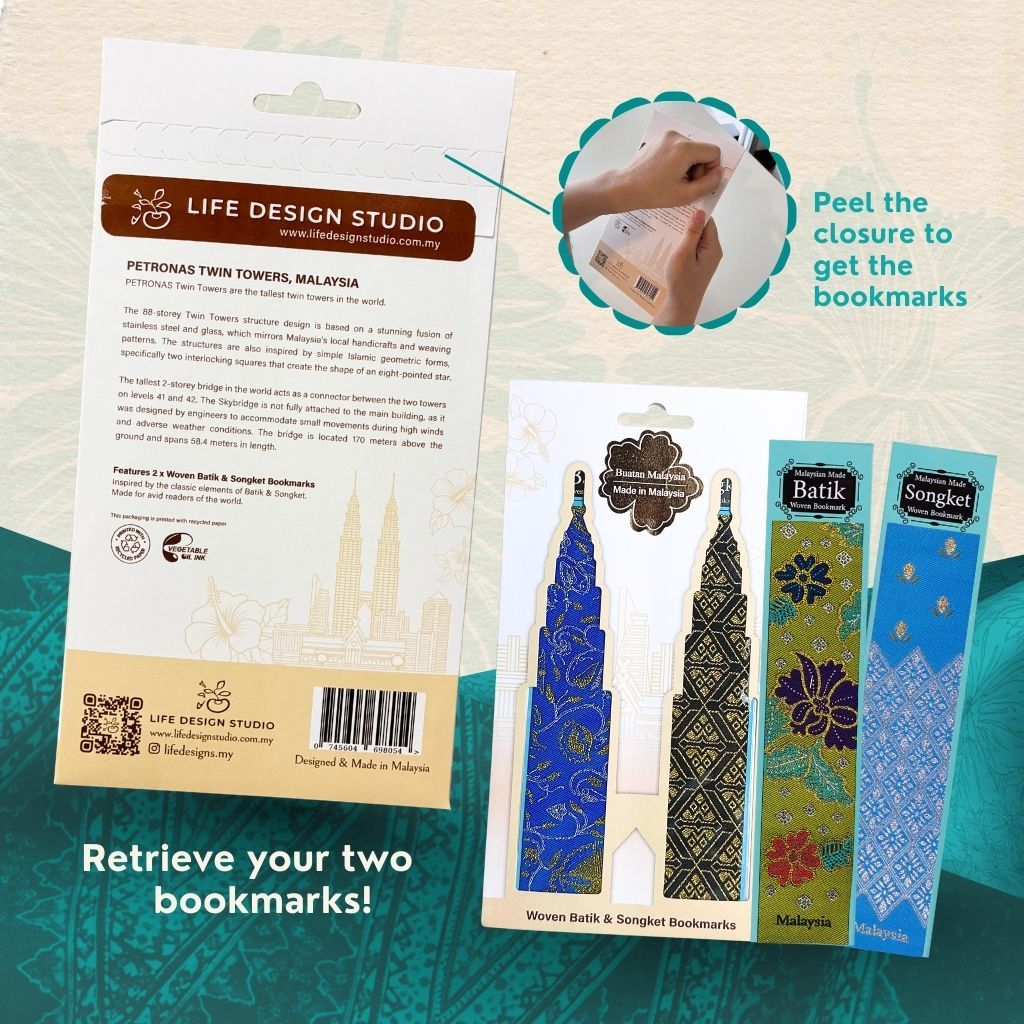 KLCC Twin Towers Batik & Songket Bookmark Duo Gift Set
