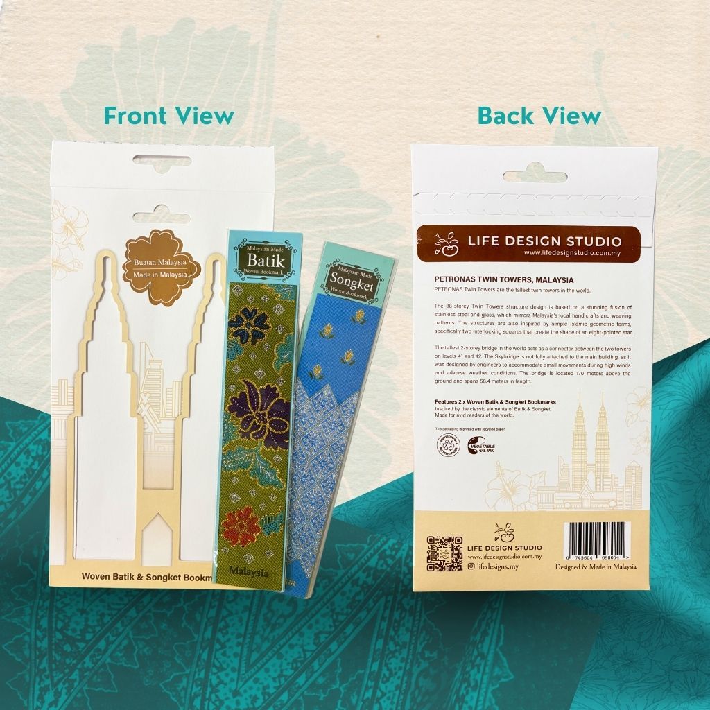 KLCC Twin Towers Batik & Songket Bookmark Duo Gift Set