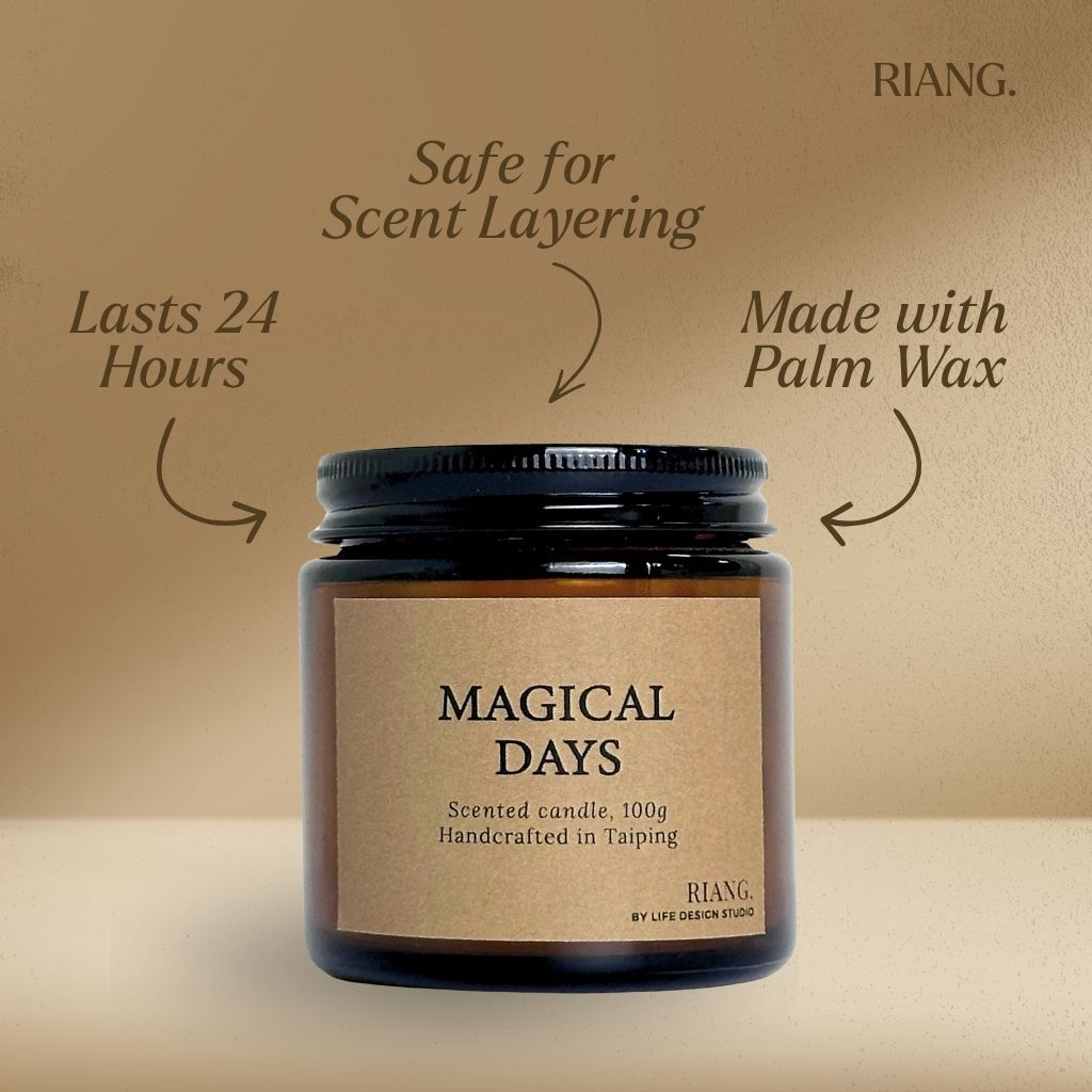 Riang. Amber Jar Candle 100% Palm Wax