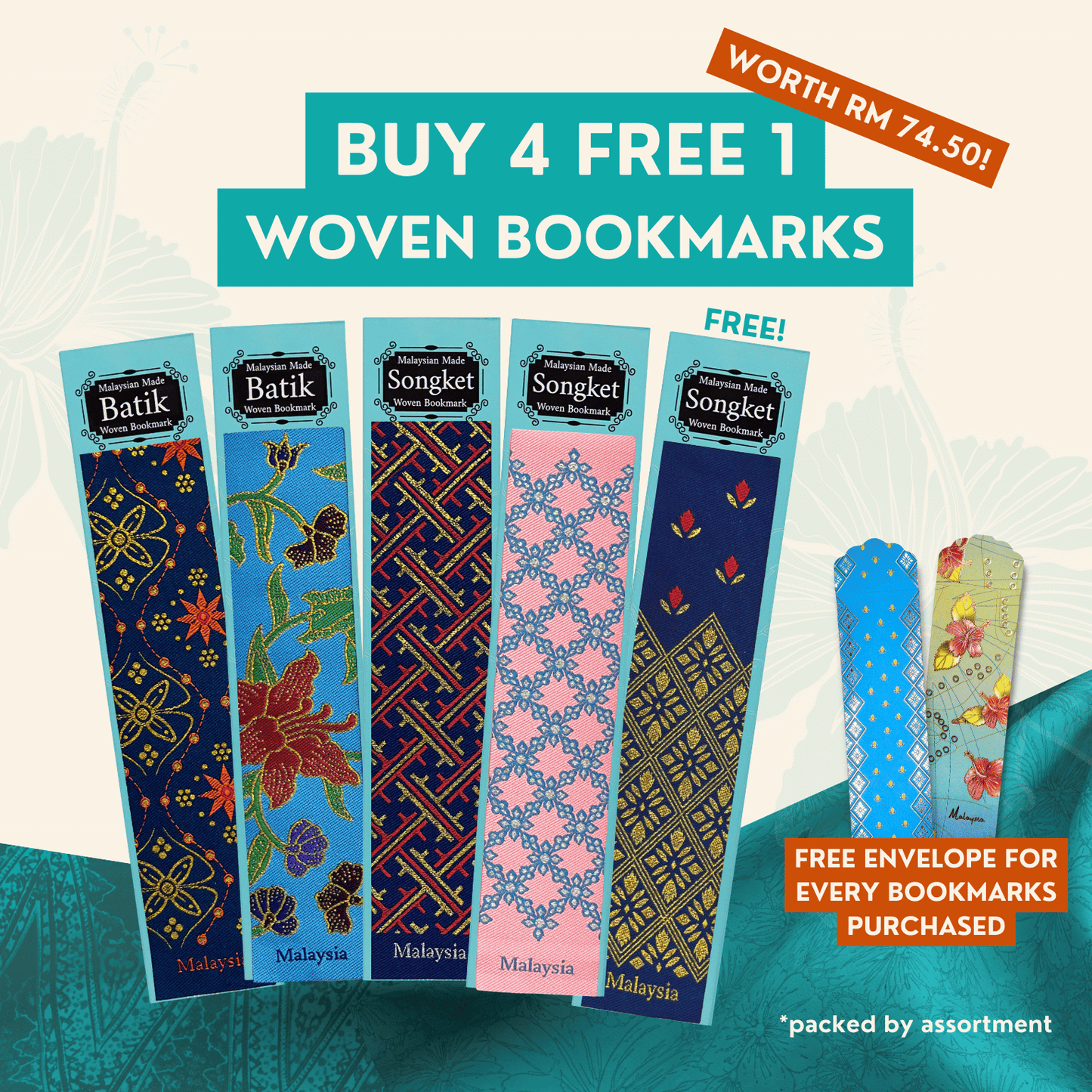 Woven Batik and Songket Bookmark