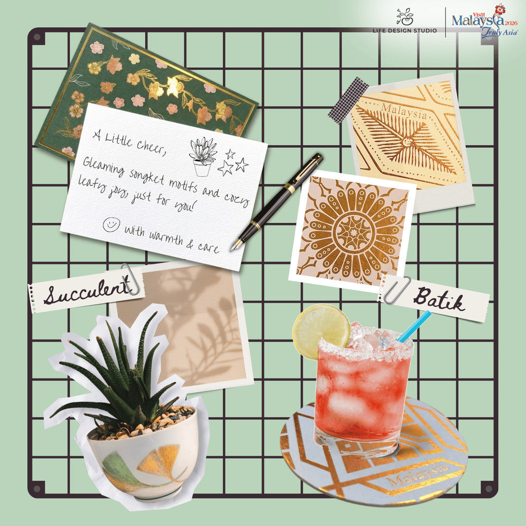 Batik Succulent Gift Set | Malaysian Souvenir, Door Gift, Corporate Gift, Wedding Favours | Life Design Studio