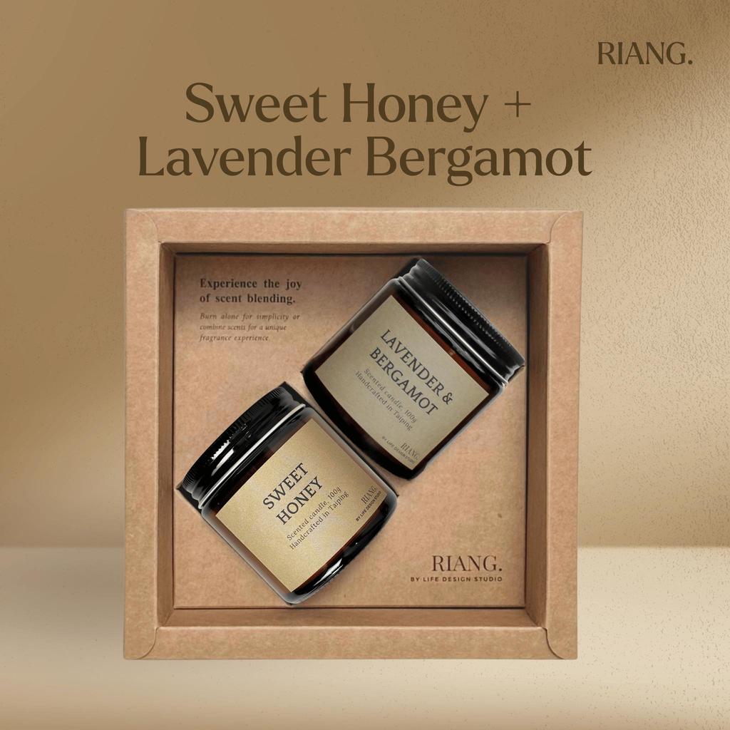 Riang. 2pcs Amber Candle Duo