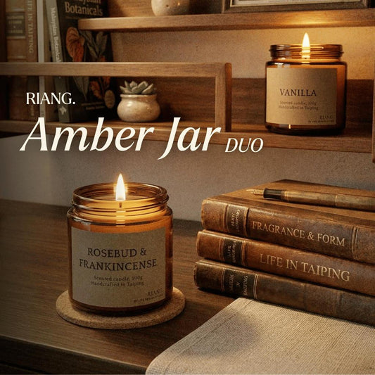 Riang. 2pcs Amber Candle Duo