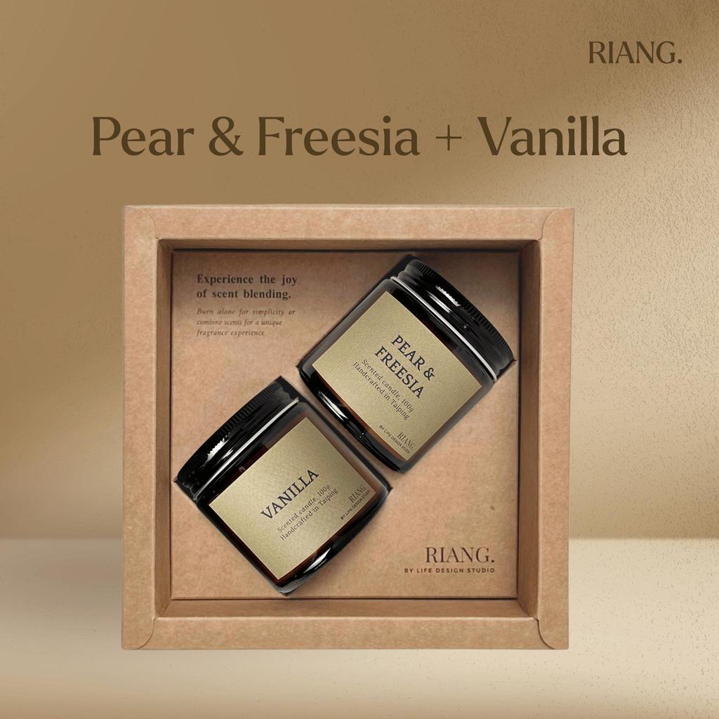Riang. 2pcs Amber Candle Duo